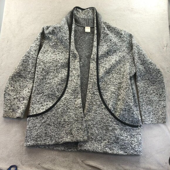 Blair Womens Cardigan Sweater 2XL Heather Gray Open Front Knit Cozy Casual - Picture 11 of 12